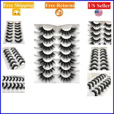 8D Faux Mink False Eyelashes Cat-Eye Look 7 Pairs Black
