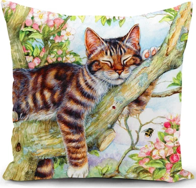 Kissenbezug 40x40 cm kissen mit katzenmotiv deko Katzen Geschenk für katzenliebh - Bild 1 von 4