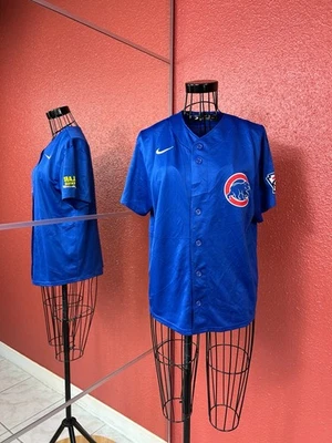 Maillot baseball MLB Chicago Cubs Carpet #13 Nike jeune equivalent S bleu - Photo 1/4