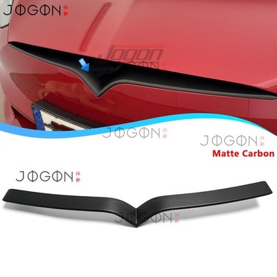 Dry Carbon Front Upper Center Lip Wrap Strip For Tesla Model S Performance 2021+
