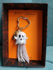 Betsey Johnson Halloween White Ghost Jewelry Charm Keychain NEW in Box Orig 58