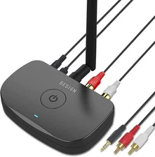 Besign BE-RCA Long Range Bluetooth Music Receiver, Wireless Audio Black 