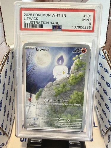 2025 Pokemon White Flare Litwick #101 IR EN Graded PSA 9