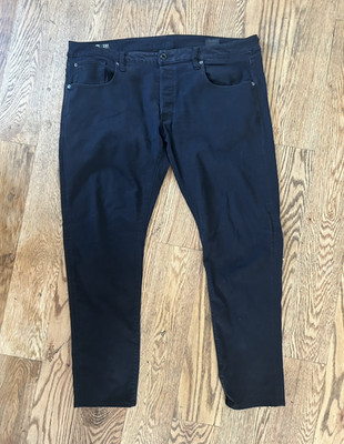 G-Star RAW Men s Slim Fit Black Dark Wash Denim Jeans Mid Rise Button Zip