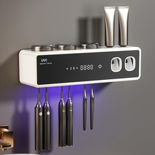 Wall Mounted Toothbrush Holders Automatic Toothpaste Dispenser 3 Cup