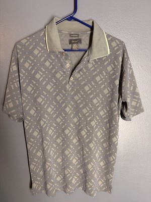 BRUNO Mens S SUEDED Polo Shirt Short Sleeve Two Tone Gray Vtg Luxury Golf Brand
