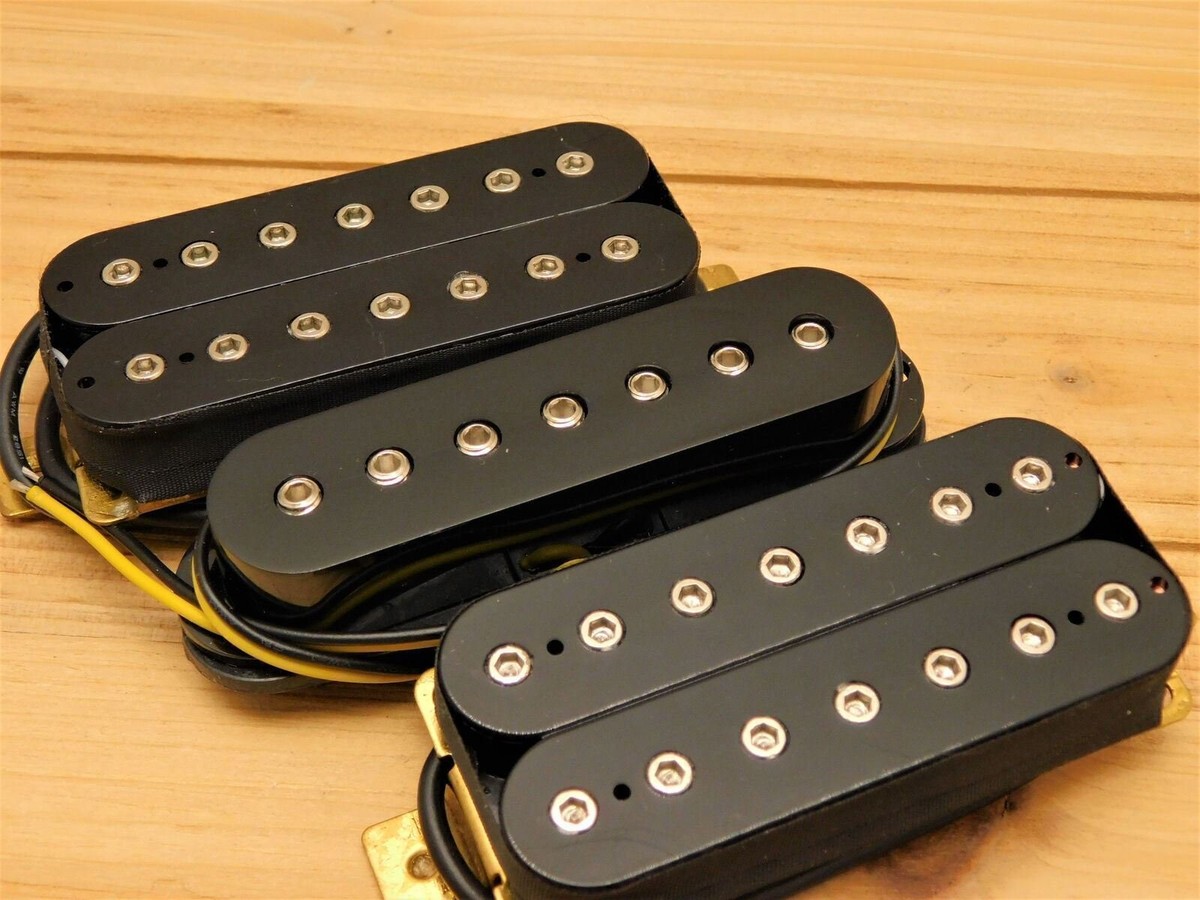 G.M. 7 Hex 7 string HSH Pickup Set Black with Chrome poles | eBay