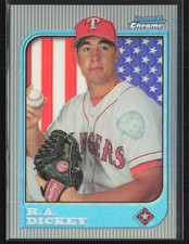 R.A. Dickey 1997 Bowman Chrome International Refractor RC #108 Texas Rangers