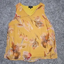 NAÏF Women’s Sleeveless Blouse Size XL Yellow Light Fun Summer Fresh