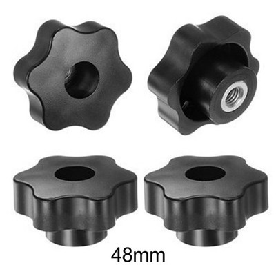 4er Set Sternknöpfe M8 Innengewinde Messing Einsatz Griff schwarz 38 mm 48 mm