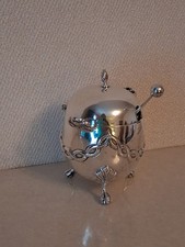 ANTIQUE VICTORIAN SCOTTISH SILVER MUSTARD POT (EDINBURGH 1900)