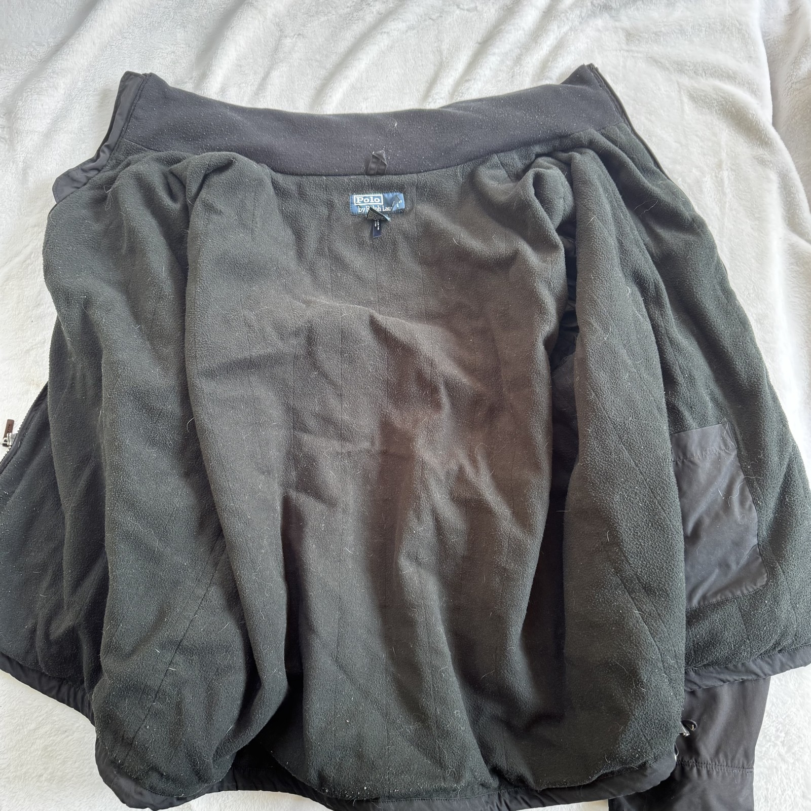 Polo Ralph Lauren Giacca Uomo 2XL Nero Full Zip Rosso Pony Logo Cappotto Invernale Nylon