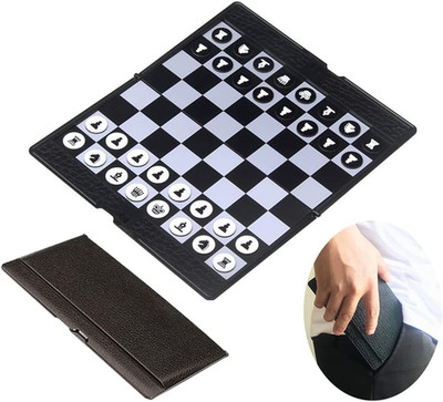 Mini Wallet Chess Set (7.9-Inch), Magnetic Travel Folding Chess Board Game, Educ