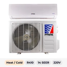 18000 BTU MINI SPLIT AC HEAT PUMP DUCTLESS PRIME WIFI 14 SEER 220V W/INSTALL KIT