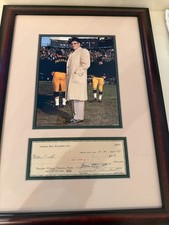 VINCE LOMBARDI signed check Framed and Matted Photograph.