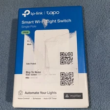 TP-Link Tapo Smart Light Switch, Matter Compatible, Single Pole 1-Pack  TS15 NEW