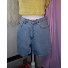 Vintage Calvin Klein High Waisted Denim Shorts Light Wash Made in USA Size 10