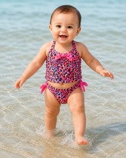 OshKosh B'Gosh Baby Girls' 2-Piece Leopard Print Swimwear Set 12 Months