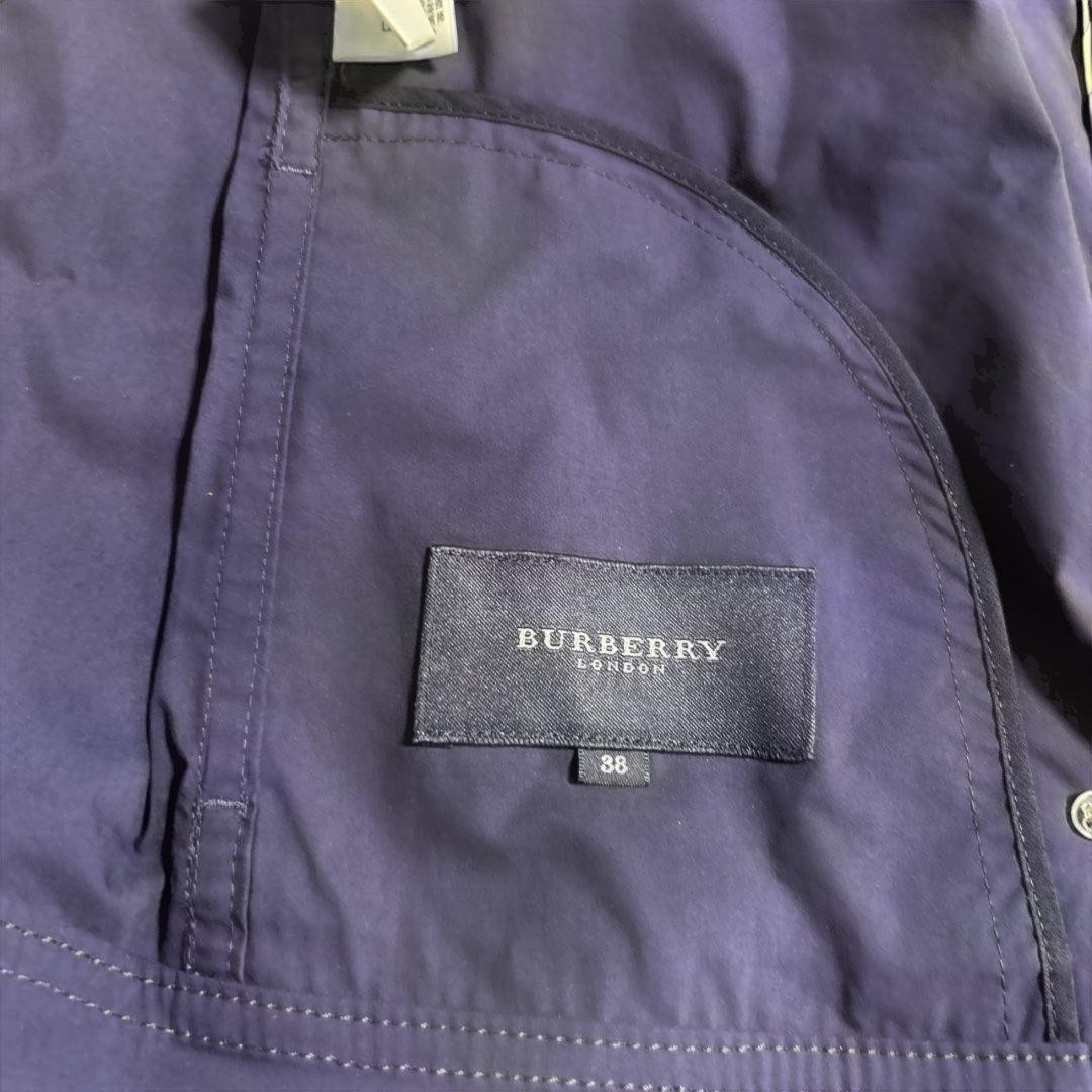 Burberry London Collarless Jacket Navy Polyester Nova Check Size 38 For Women thumbnail 17