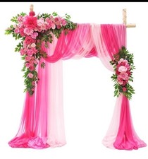Wedding Arch Flowers with Drape Kit Pack of 5 - 2Pcs Artificial Flower Swag wi