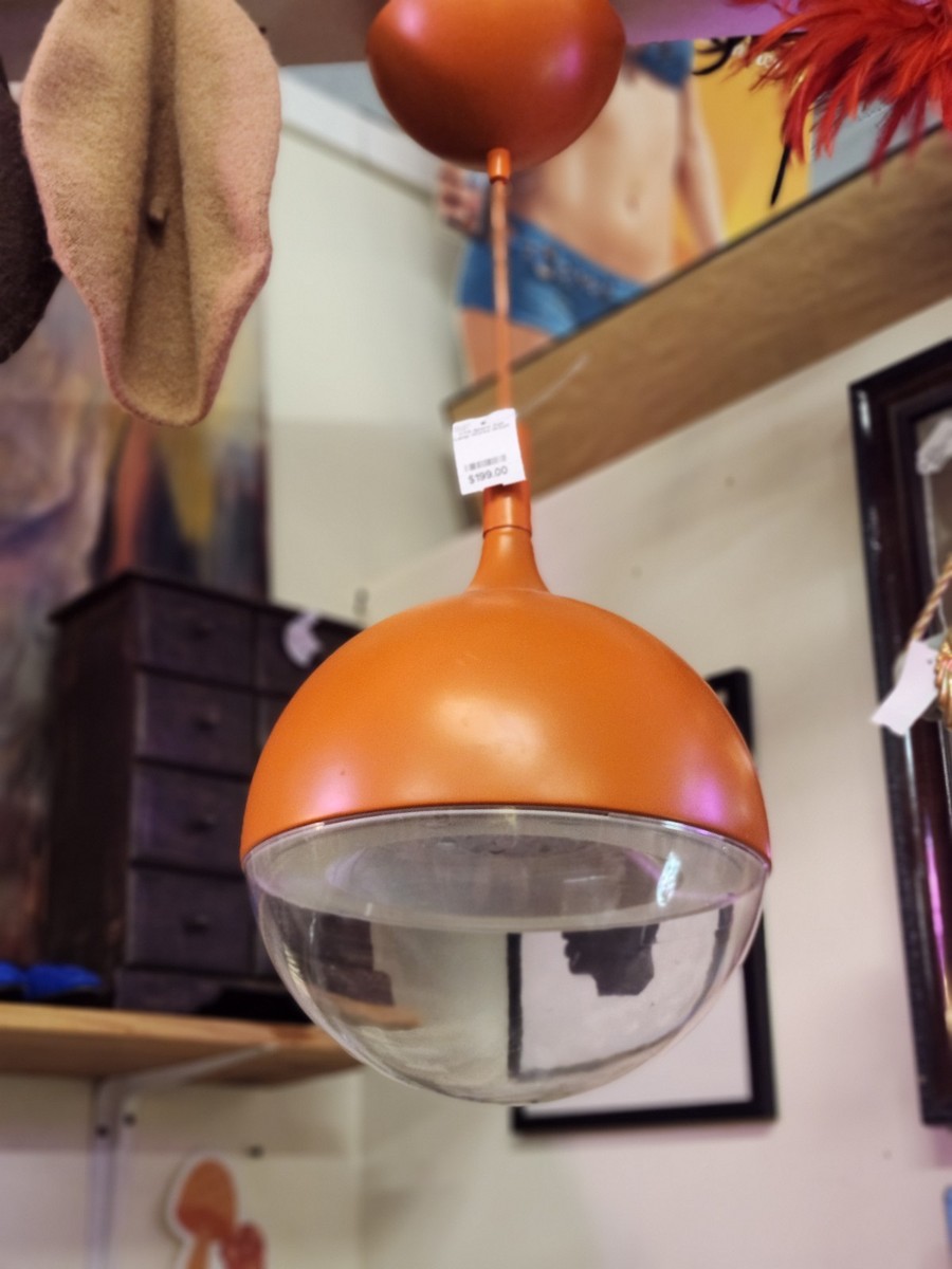 VTG IKEA Space Age Hanging ORB Lamp Orange RARE Mid Century Style