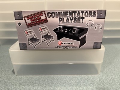 Commentators Playset - Ringside Collectibles - Wrestling Figure Accessory Silver
