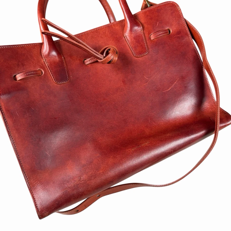 Mansur Gavriel Bolso de Mano Marrón Asa Superior Cartera Bolso de Mano Cuero con Correa Foto 3 de 4