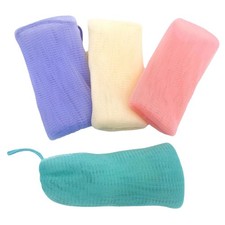 4 Pcs Soap Foaming Net Pouch for Holder Scrubber Mesh Bathing Bags