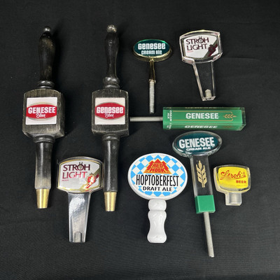 Vintage Beer Tap Handles lot of 9 Genesee Strohs Red Hook