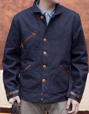 Red Tornado Herren Western Railroad Contration Denim Jacket Troy Blanket Lining
