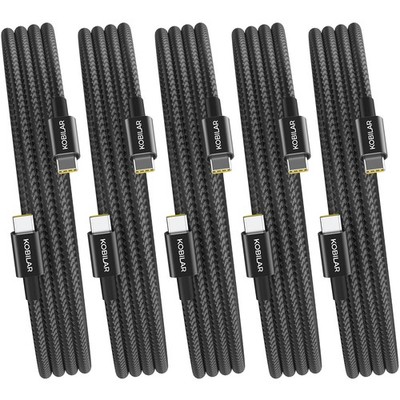 USB C to USB C Cable, 60W 3A Fast Charging Charger Cable (5 Pack-5ft*5) Type C