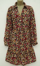 SHEIN BLACK FLORAL LONG SLEEVE SMOCK SHIRT DRESS SIZE 1XL 18