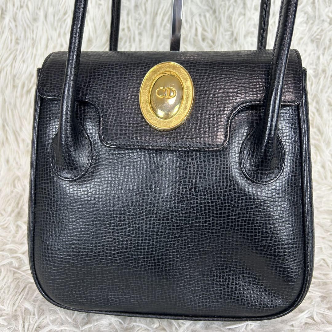 Dior Black Leather Oval Shoulder Bag
