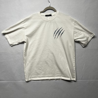 Joey Martin's Paris White Short Sleeve T-Shirt Claw Spell Out Logo Mens XL