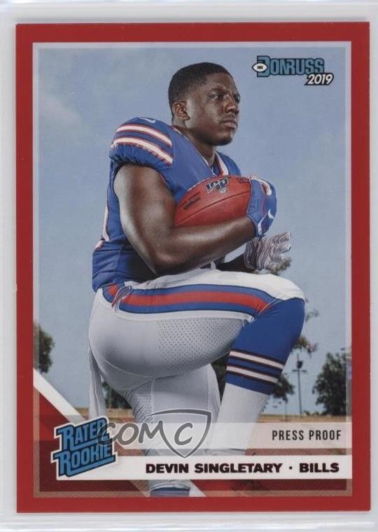 2019 Panini Donruss Rated Press Proof Red Devin Singletary #328 Rookie RC