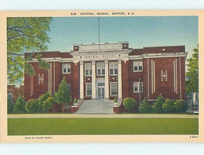Sumter Sc Sign Sumter SC postcard CENTRAL SCHOOL BUILDING o/24 J8222 | eBay