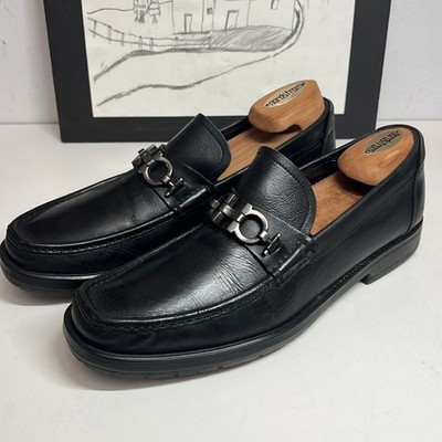 Salvatore Ferragamo David Gancini Bit Leather Vibran Sole Loafers US 9D
