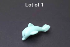 Lego Baby Dolphin Jumping Black Eyes Upper Eyelids Pattern Light Aqua Friends