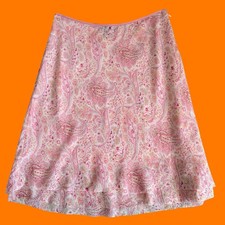 90's 00's vintage paisley floral 100 silk chiffon y2k skirt Size 4 ann Taylor