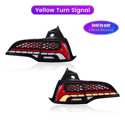 Pair LED Taillight For Tesla Model 3 2017-2022 DRL Brake Turning Signal Light