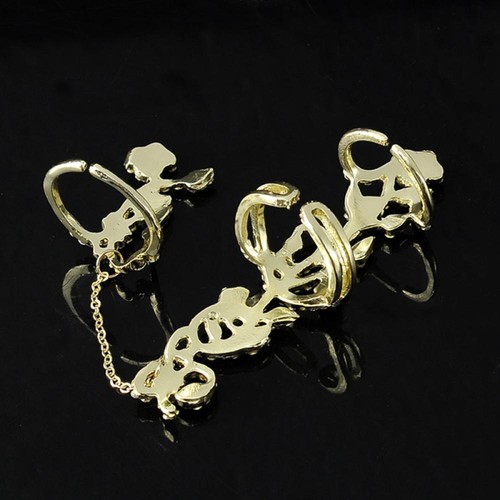 Jewelry Knuckle Band Stack Crystal Rings Hollow-out - Picture 10 of 12