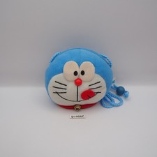D1906C Doraemon Zipper Pouch Bag Sling Animation 2005 Plush 4" Toy Doll Japan