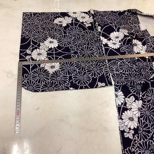 Japanese Traditional Yukata For Women Navy White Flowers Casual Looking Cool - Picture 5 of 8