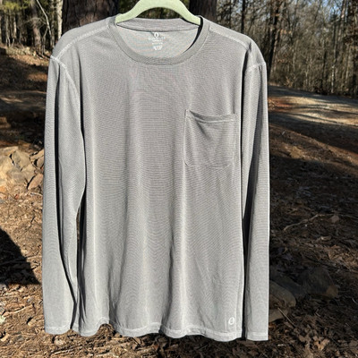 NEW Sun River Crew Neck Fishing Outdoor Shirt Long Sleeve Quick Dry Gray -Medium