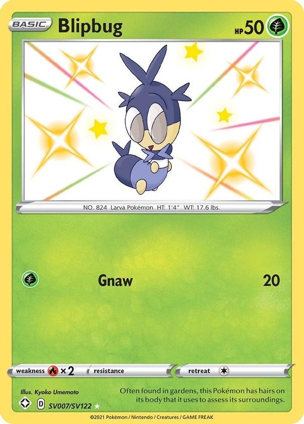 Blipbug - SV007/SV122 - Pokemon Shining Fates Sword Shield Shiny Rare Card NM