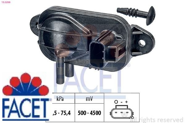 Facet 10.3268 Luftdrucksensor FüR HöHenanpassung FüR Ford FüR Volvo-image