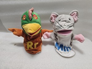 Lakeshore Learning Alphabet 12" Plush Handpuppets R r Rooster & Mm Mouse Fixable