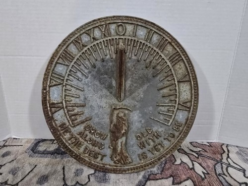 Vtg Grim Reaper Sundial "Grow Old with Me The Best is Yet To Be" 12"
