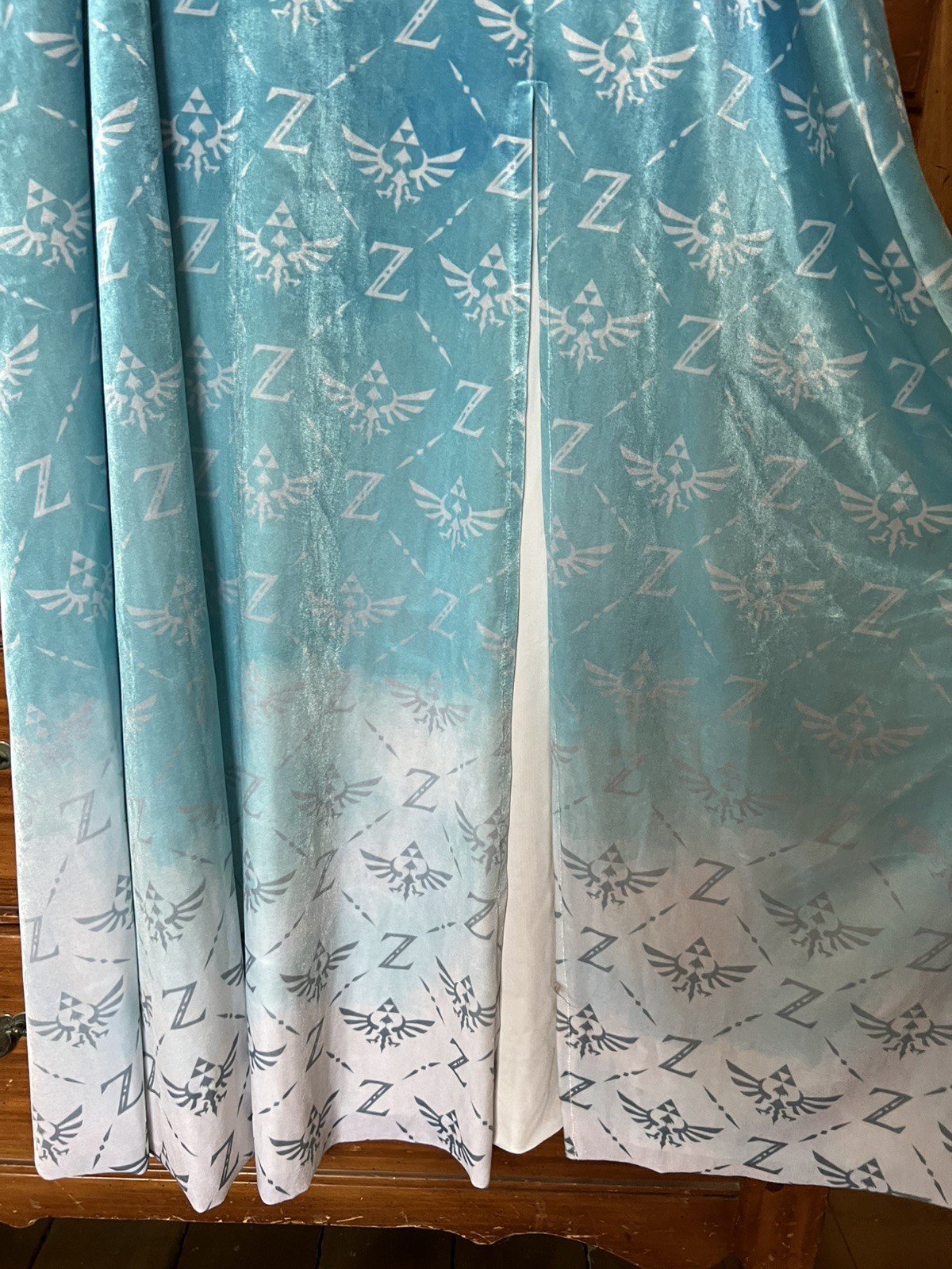 RARE BlackMilk Legend of Zelda Velvet Maxi Skirt Blue Slit Fantasy Gamer NWOT image 2