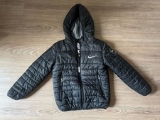 Nike Boys Kids Black Winter Puffer Jacket Insulated Hooded M 5-6 Full Zip